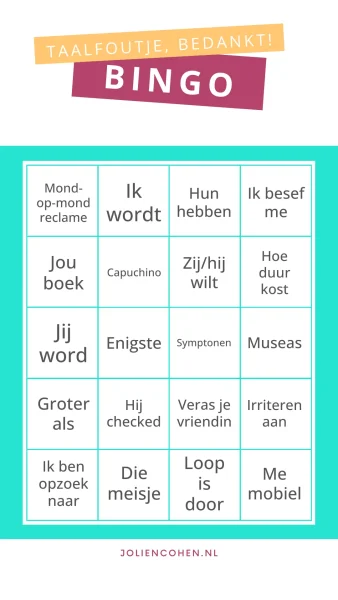 Taalfouten bingo
