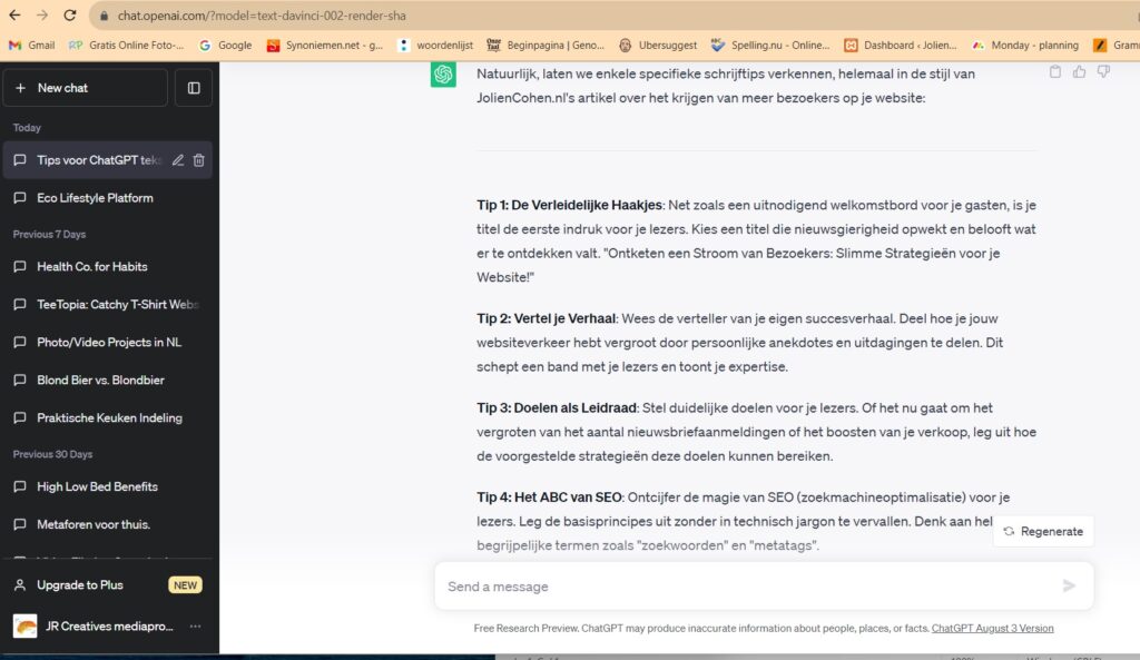 ChatGPT prompt om de tekst te herschrijven